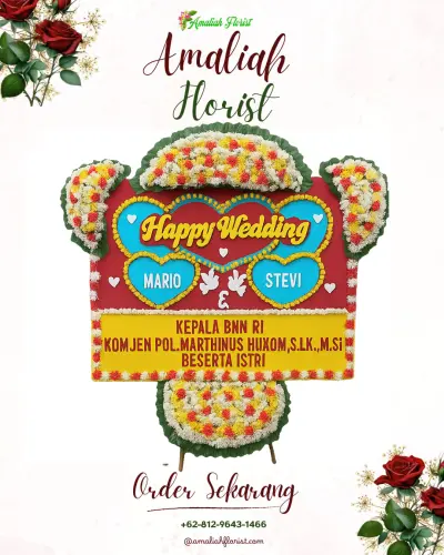Karangan Papan Bunga Pernikahan di Kledung